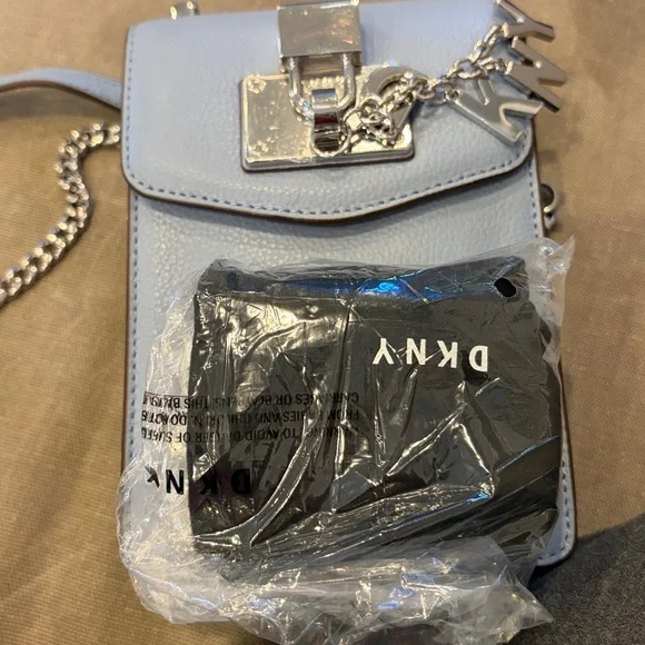 DKNY Light Blue Crossbody with Silver Details - Picture 5 of 7